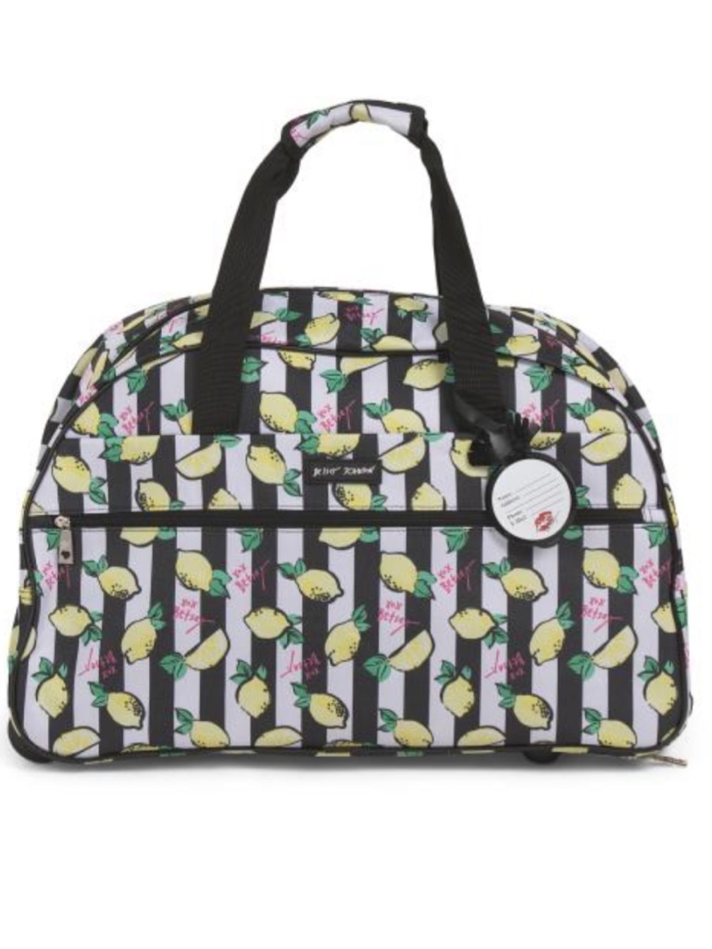 BETSEY JOHNSON 22” L Fresh Lemons Rolling Weekender Luggage Carry-on Bag NEW NWT - Picture 4 of 5